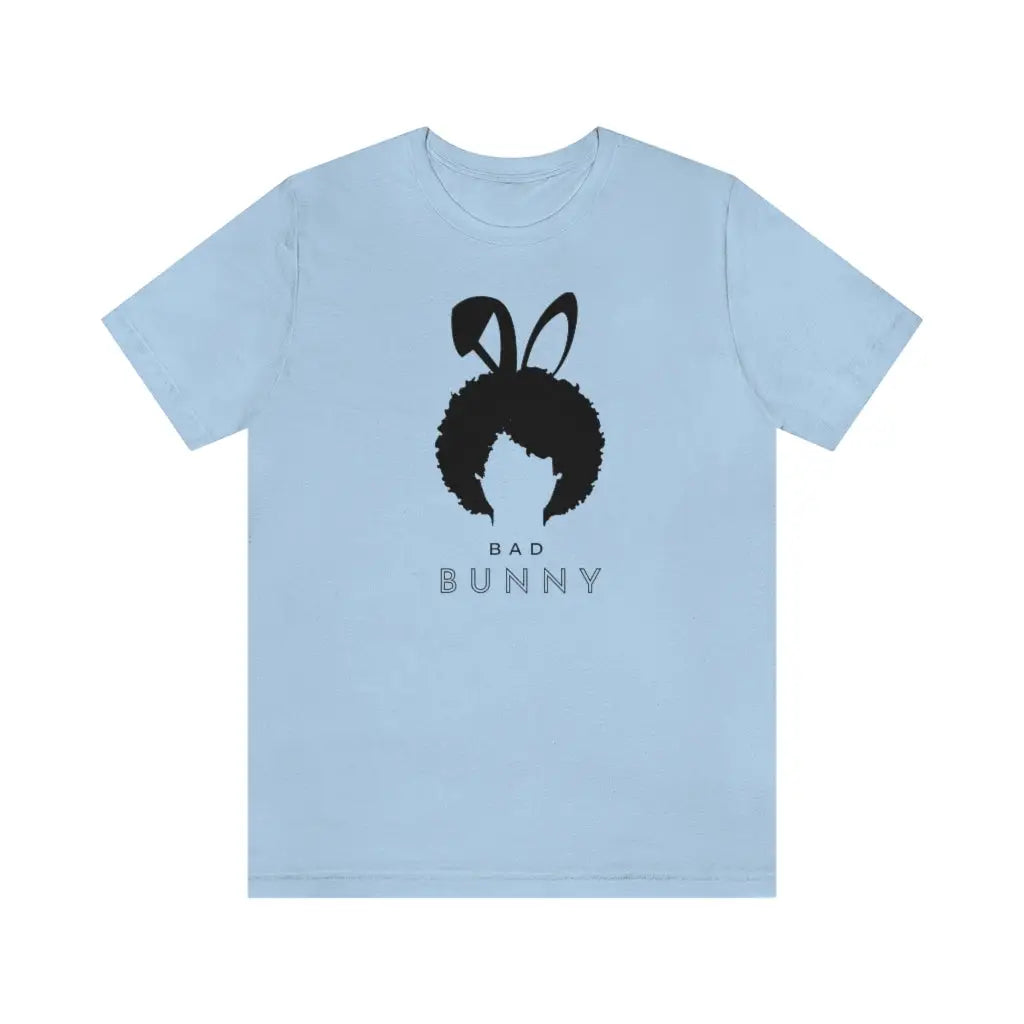 Women’s Afro Bad Bunny Short Sleeve Tee #2 - Baby Blue