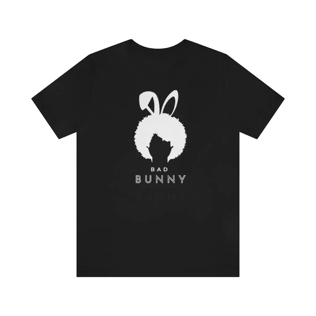 Women’s Afro Bad Bunny Short Sleeve Tee #2 - Black / XS