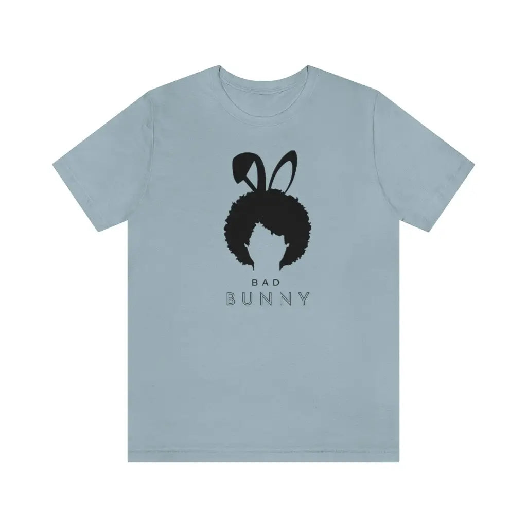 Women’s Afro Bad Bunny Short Sleeve Tee #2 - Light Blue