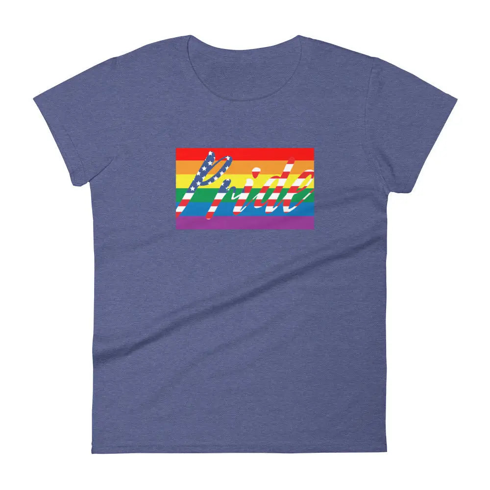 Women’s American Flag Gay Pride LGBT t-shirt - Heather