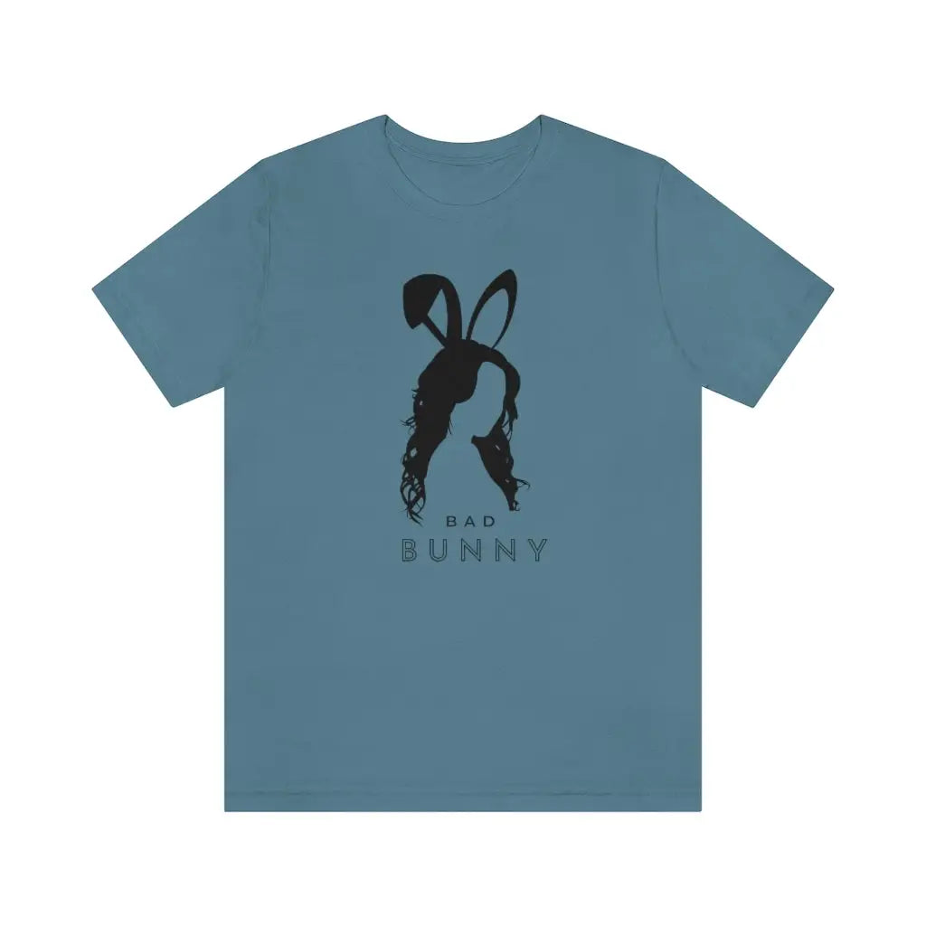 Women’s Bad Bunny Jersey Short Sleeve Tee #1 - Steel Blue