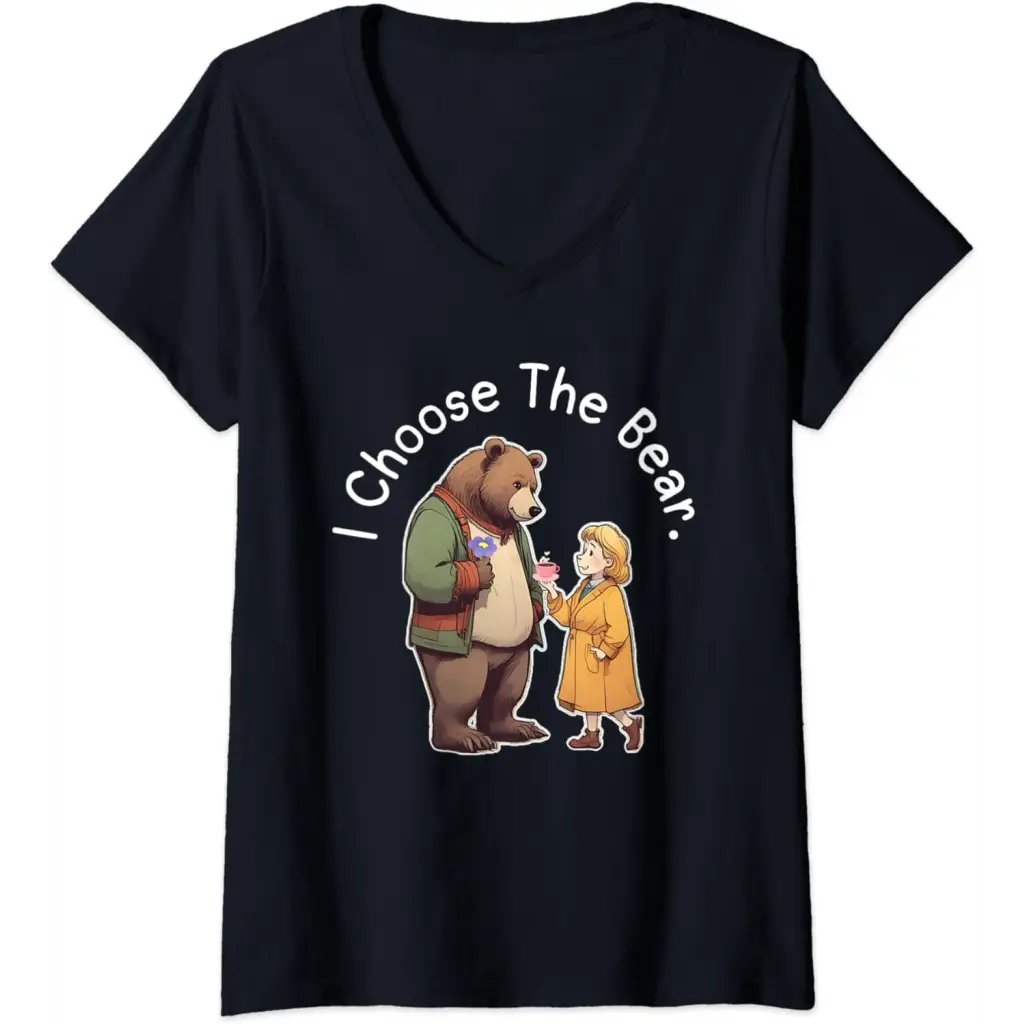 Womens Bear Hugs & Tea Cups: A Woman’s Choice V-Neck