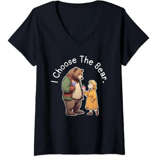 Womens Bear Hugs & Tea Cups: A Woman’s Choice V-Neck