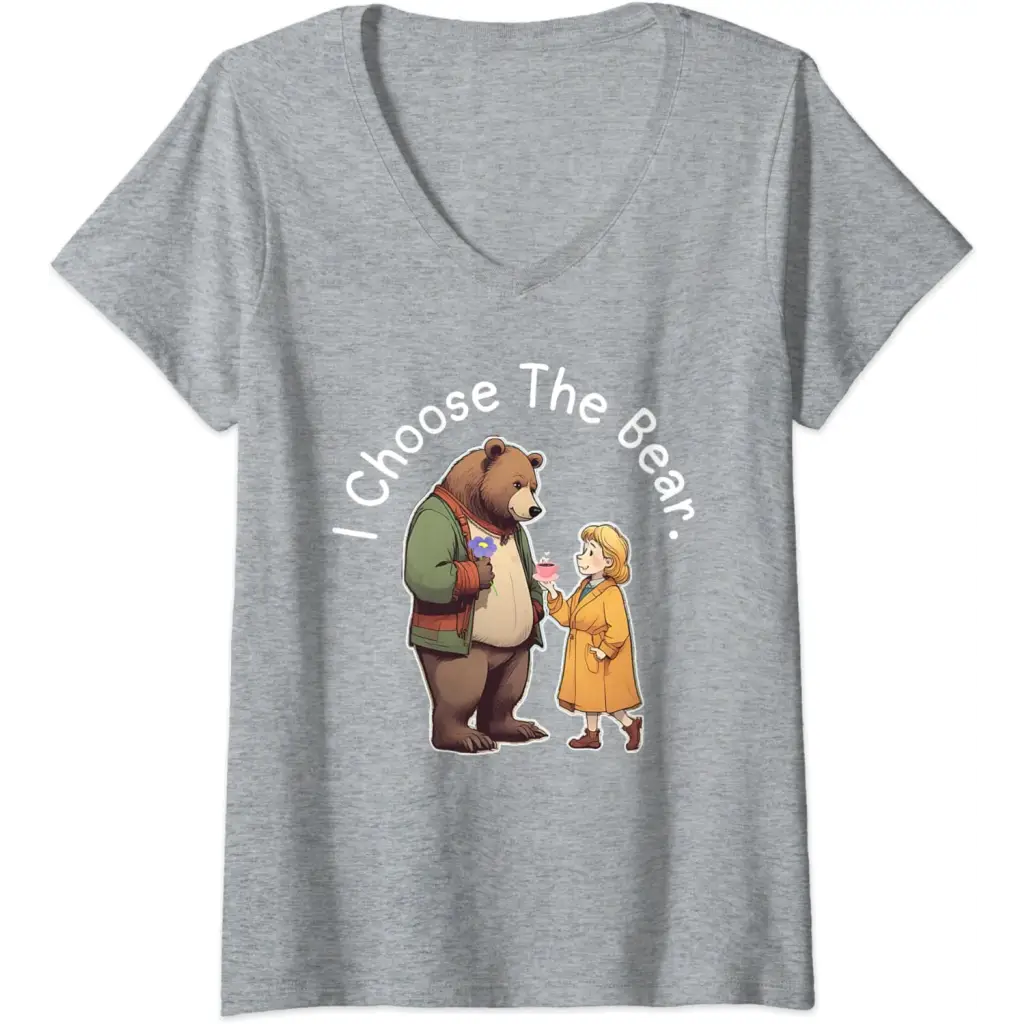 Womens Bear Hugs & Tea Cups: A Woman’s Choice V-Neck