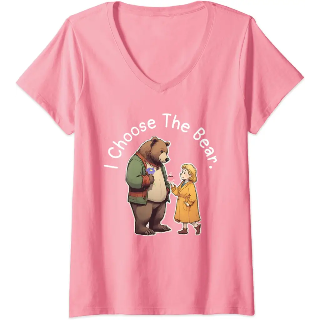 Womens Bear Hugs & Tea Cups: A Woman’s Choice V-Neck