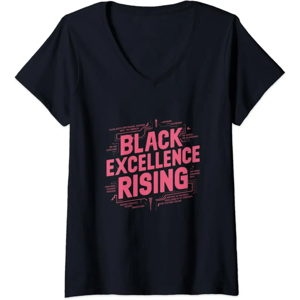 Womens Black Excellence Rising: Hot Pink Bold Chunky Retro