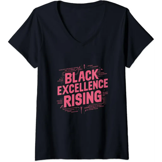 Womens Black Excellence Rising: Hot Pink Bold Chunky Retro