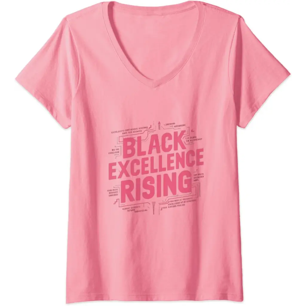 Womens Black Excellence Rising: Hot Pink Bold Chunky Retro