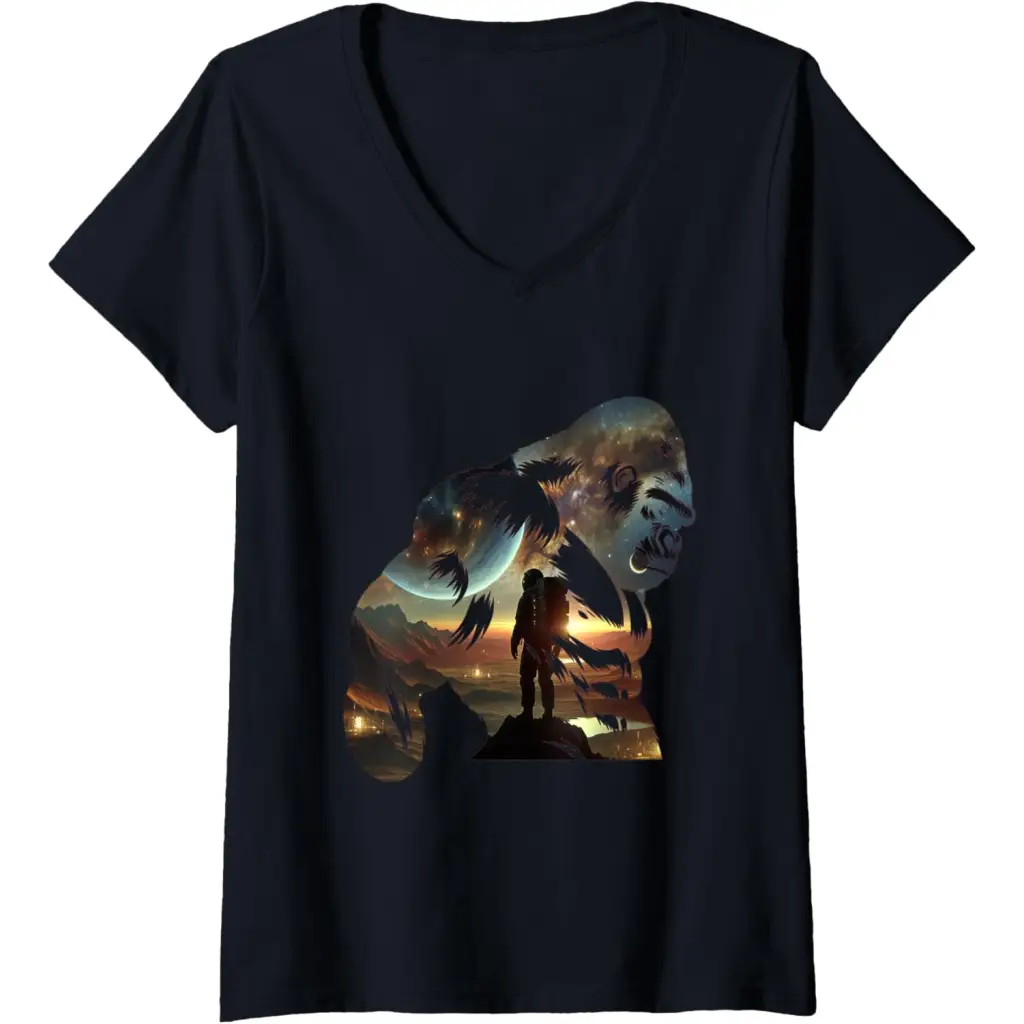 Womens Cosmic Encounter: Apex of Evolution V-Neck T-Shirt