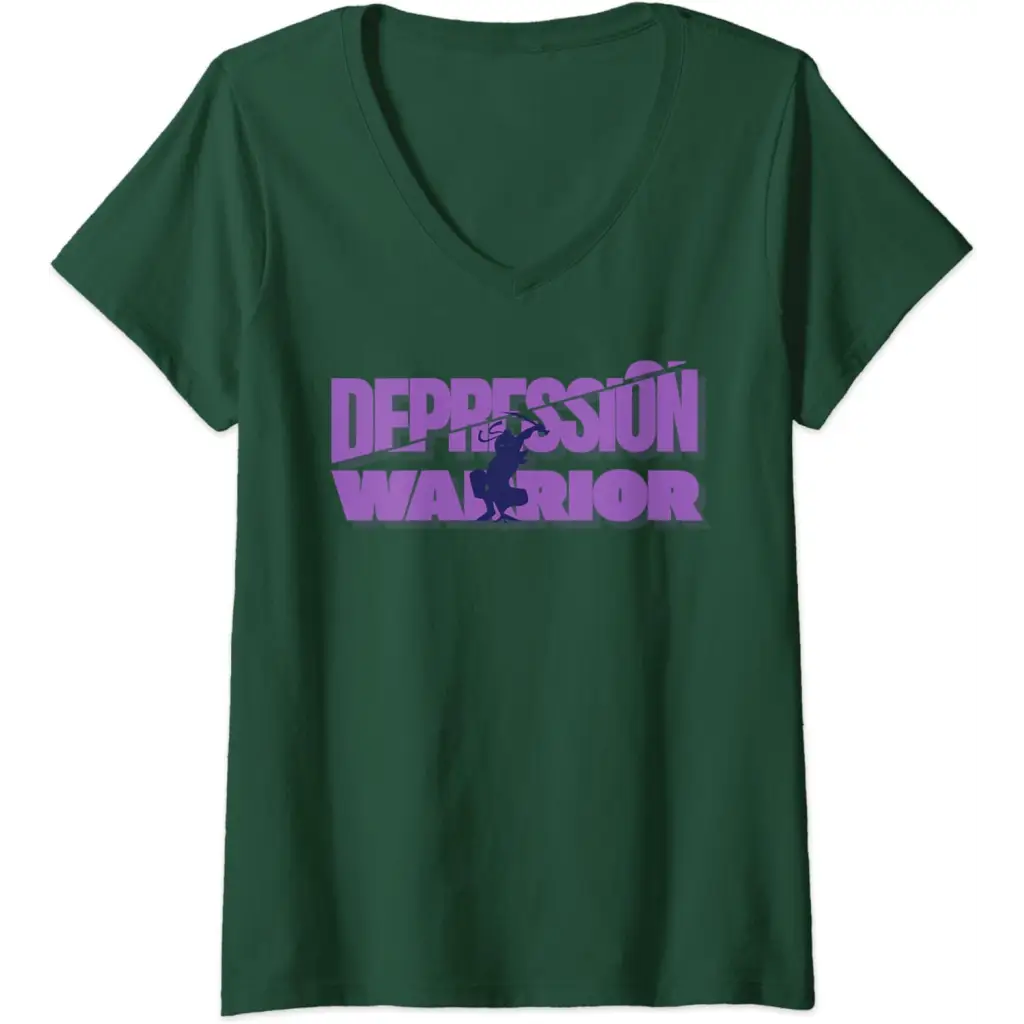 Womens Depression Warrior: Harnessing Inner Power V-Neck