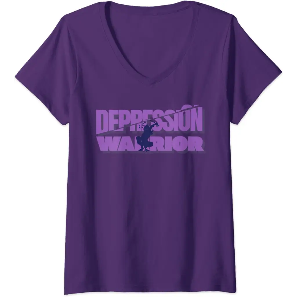 Womens Depression Warrior: Harnessing Inner Power V-Neck