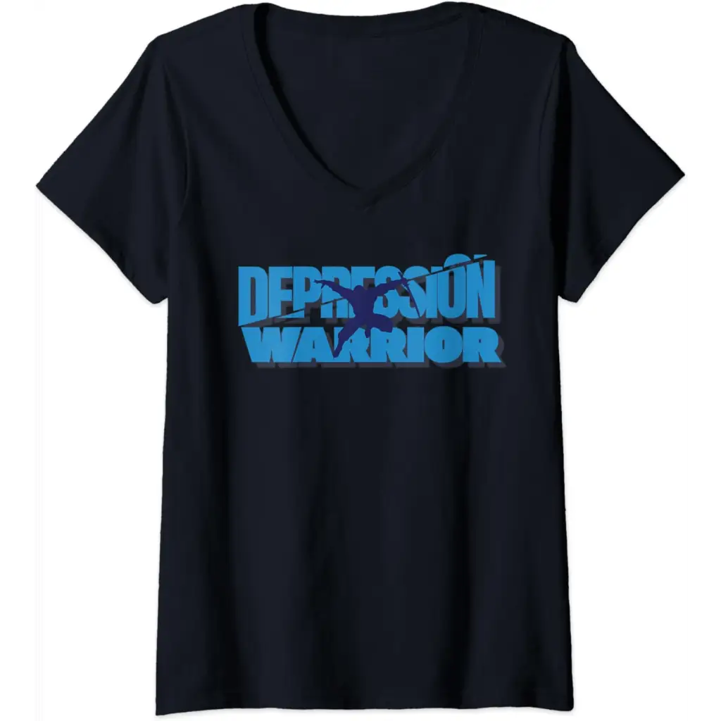 Womens Depression Warrior: Ninja of Resilience V-Neck