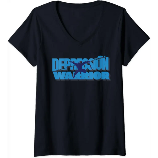 Womens Depression Warrior: Ninja of Resilience V-Neck