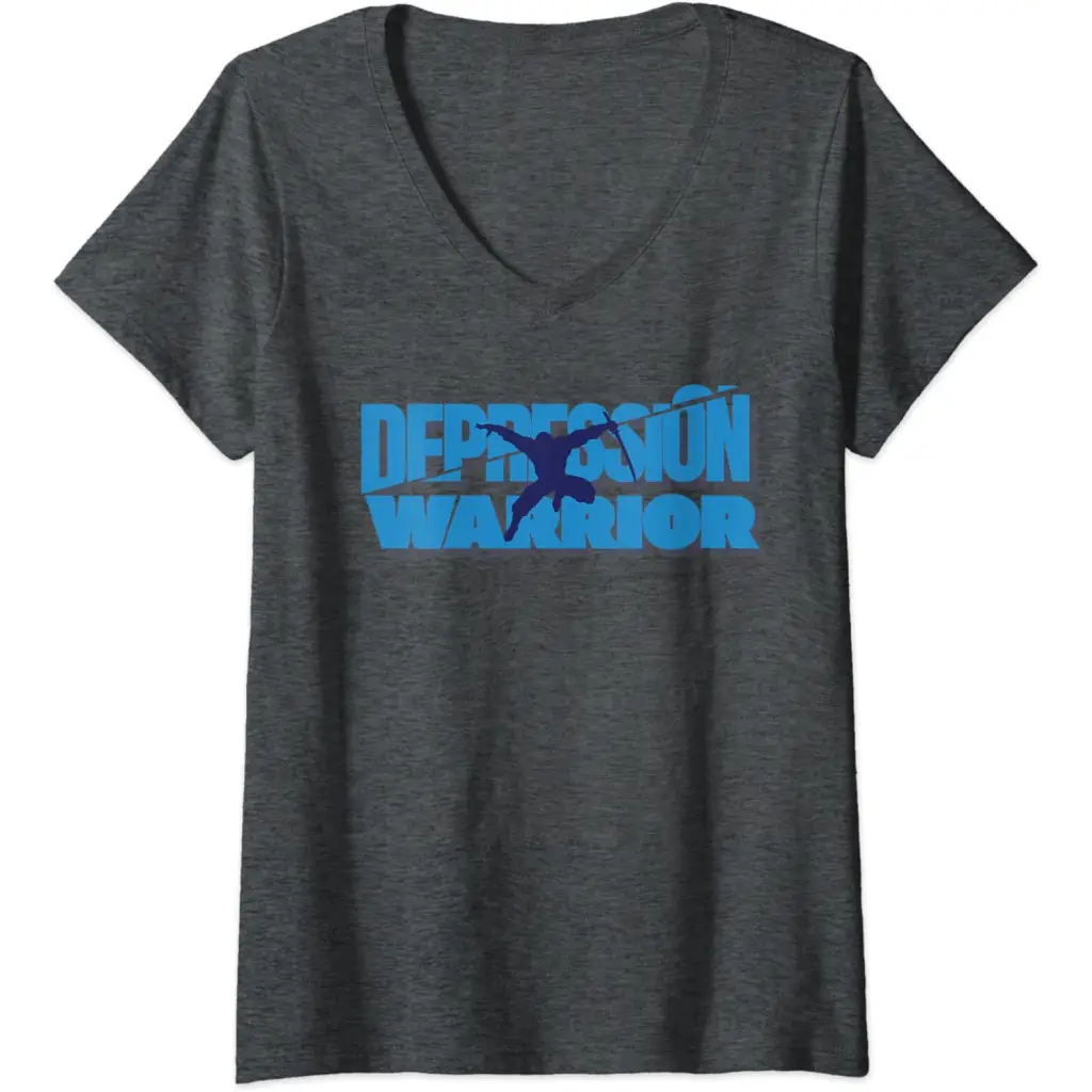 Womens Depression Warrior: Ninja of Resilience V-Neck