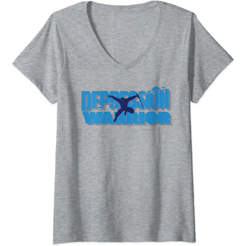 Womens Depression Warrior: Ninja of Resilience V-Neck