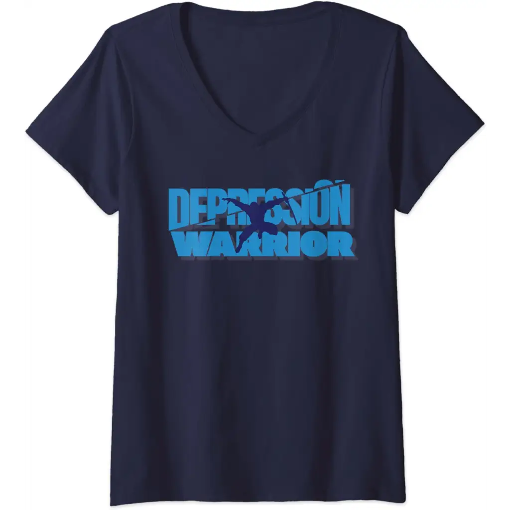 Womens Depression Warrior: Ninja of Resilience V-Neck