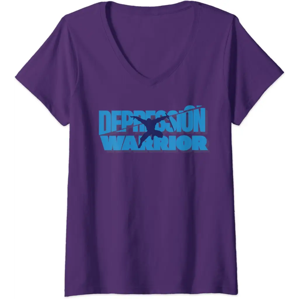 Womens Depression Warrior: Ninja of Resilience V-Neck