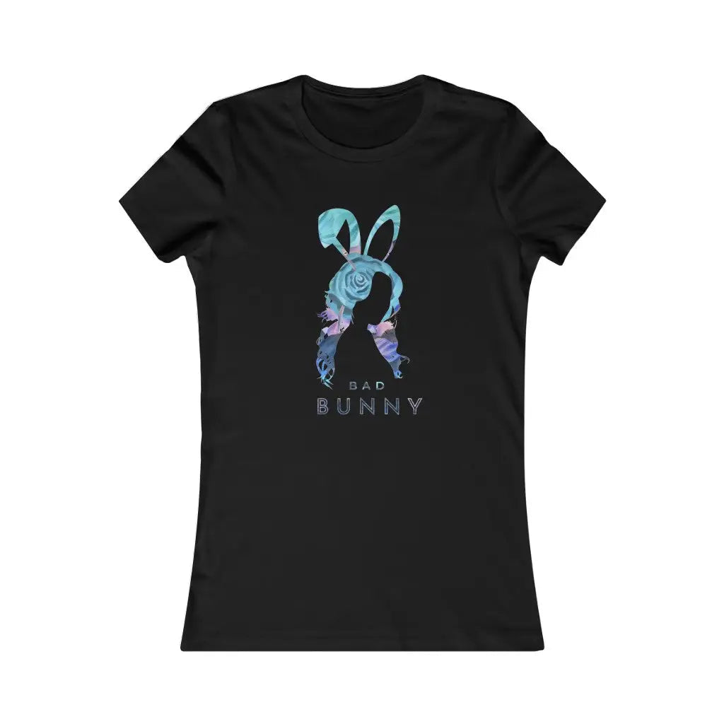 Women’s Floral Bad Bunny T-shirt - Black / L - T-Shirt