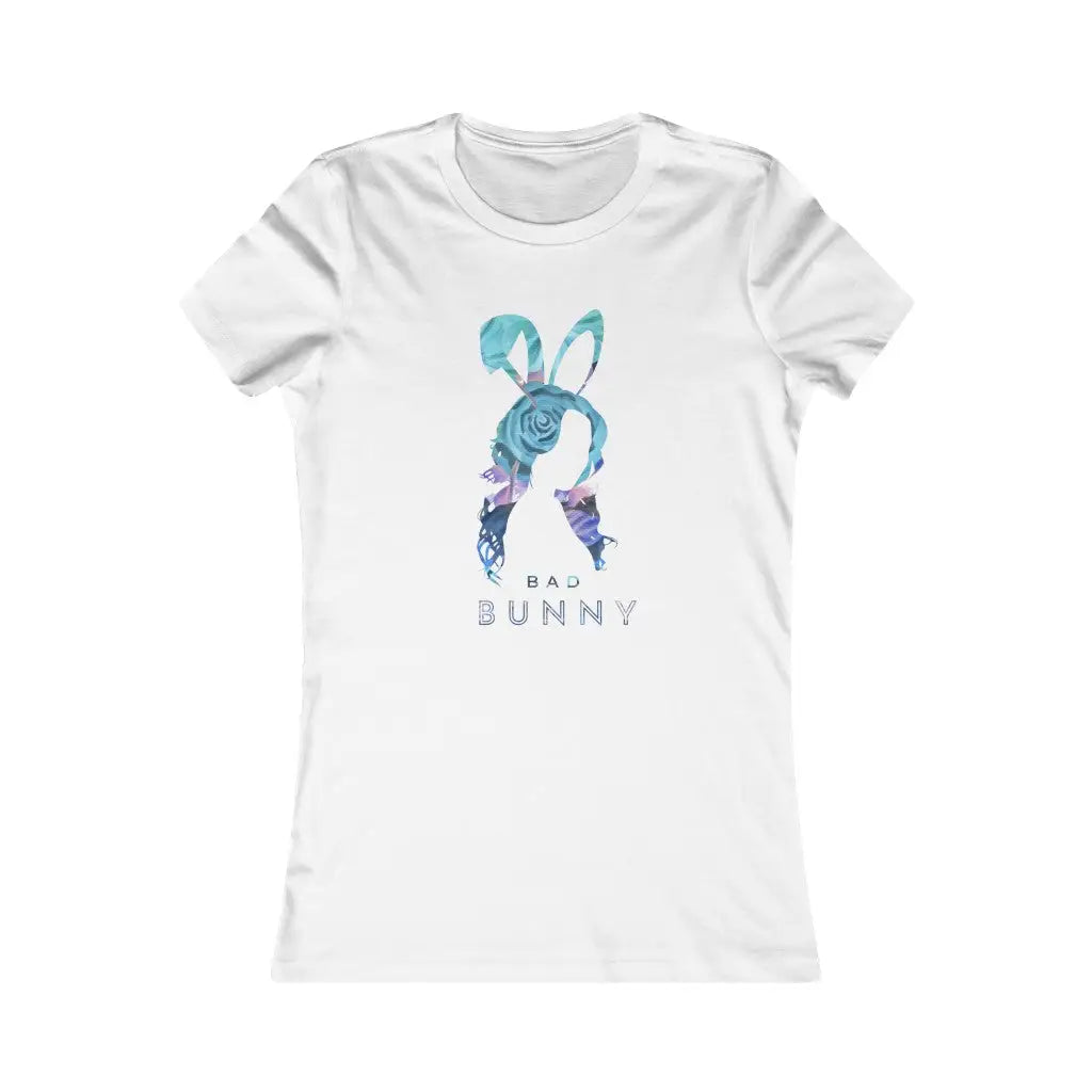 Women’s Floral Bad Bunny T-shirt - White / L - T-Shirt