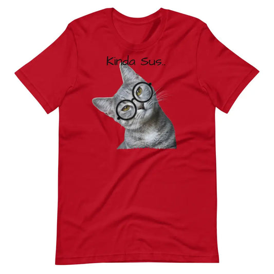 Women’s Kinda Sus Cat in Eye Glasses Short-Sleeve T-Shirt