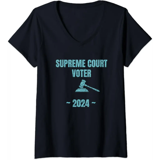 Womens Liberal Supreme Court Voter - Blue Democrat V-Neck