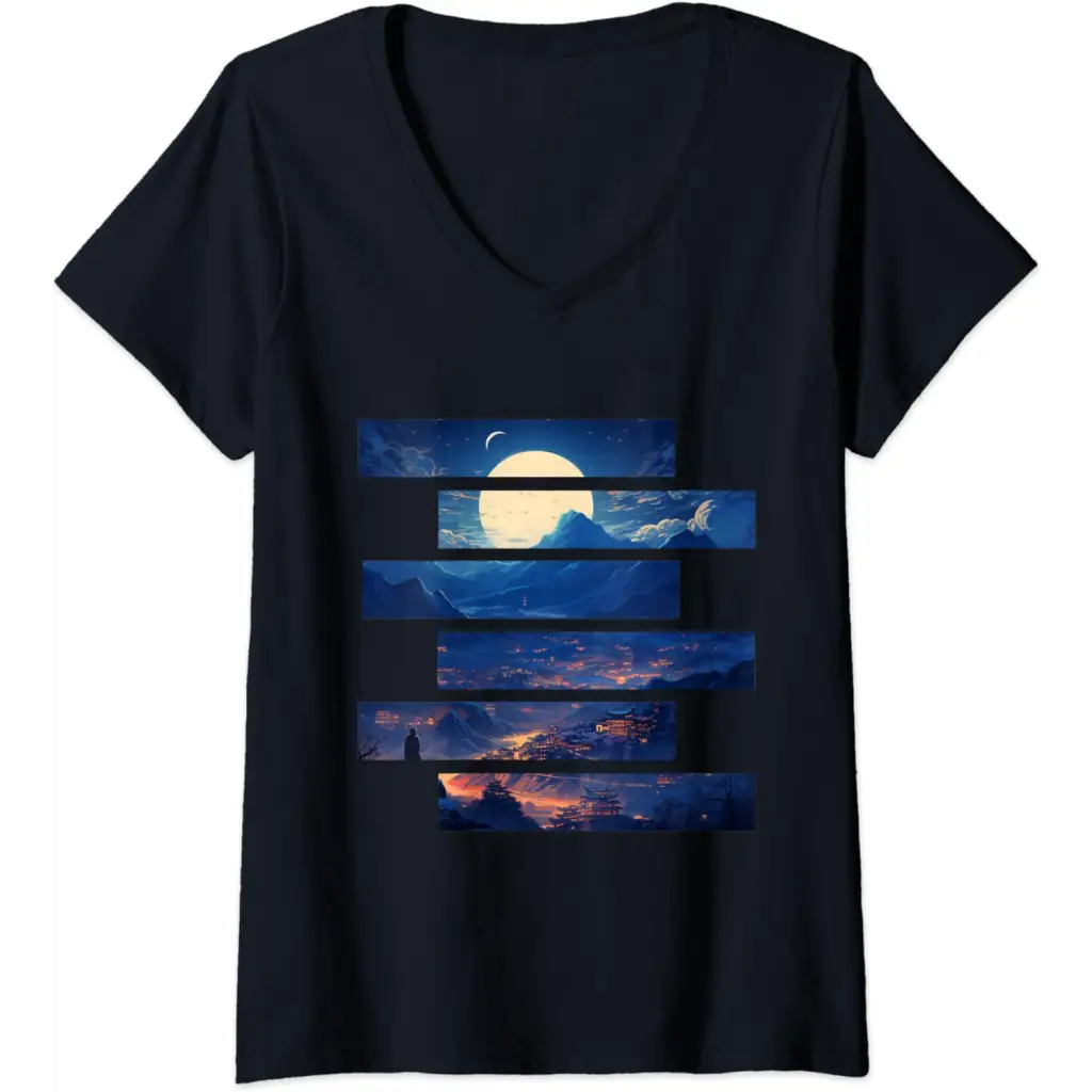 Womens Lunar Horizon Peaks: Moonlit Majesty Over Mountains