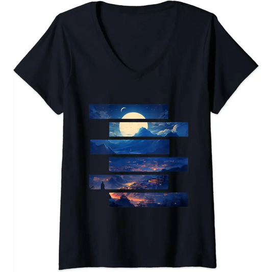 Womens Lunar Horizon Peaks: Moonlit Majesty Over Mountains