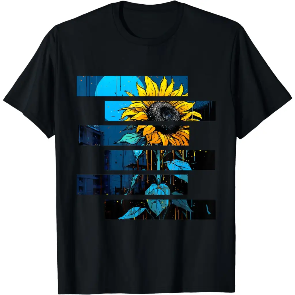 Women’s Mystical Moonlit Sunflower: Nature’s Nighttime