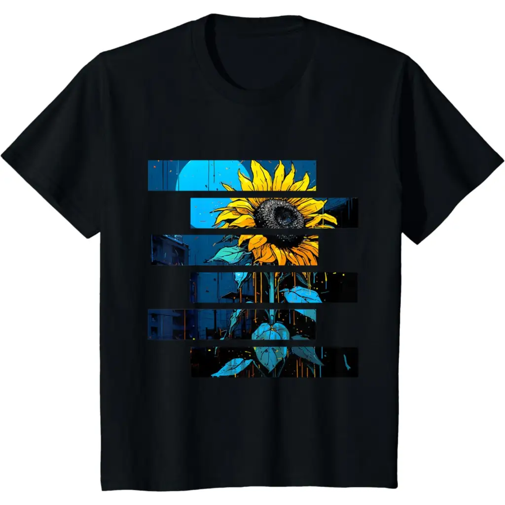 Women’s Mystical Moonlit Sunflower: Nature’s Nighttime