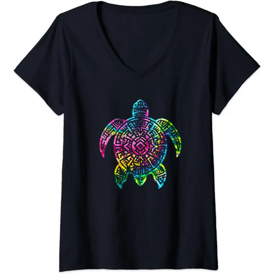 Womens Ocean Odyssey: Tie Dye Tribal Tides Sea Turtle