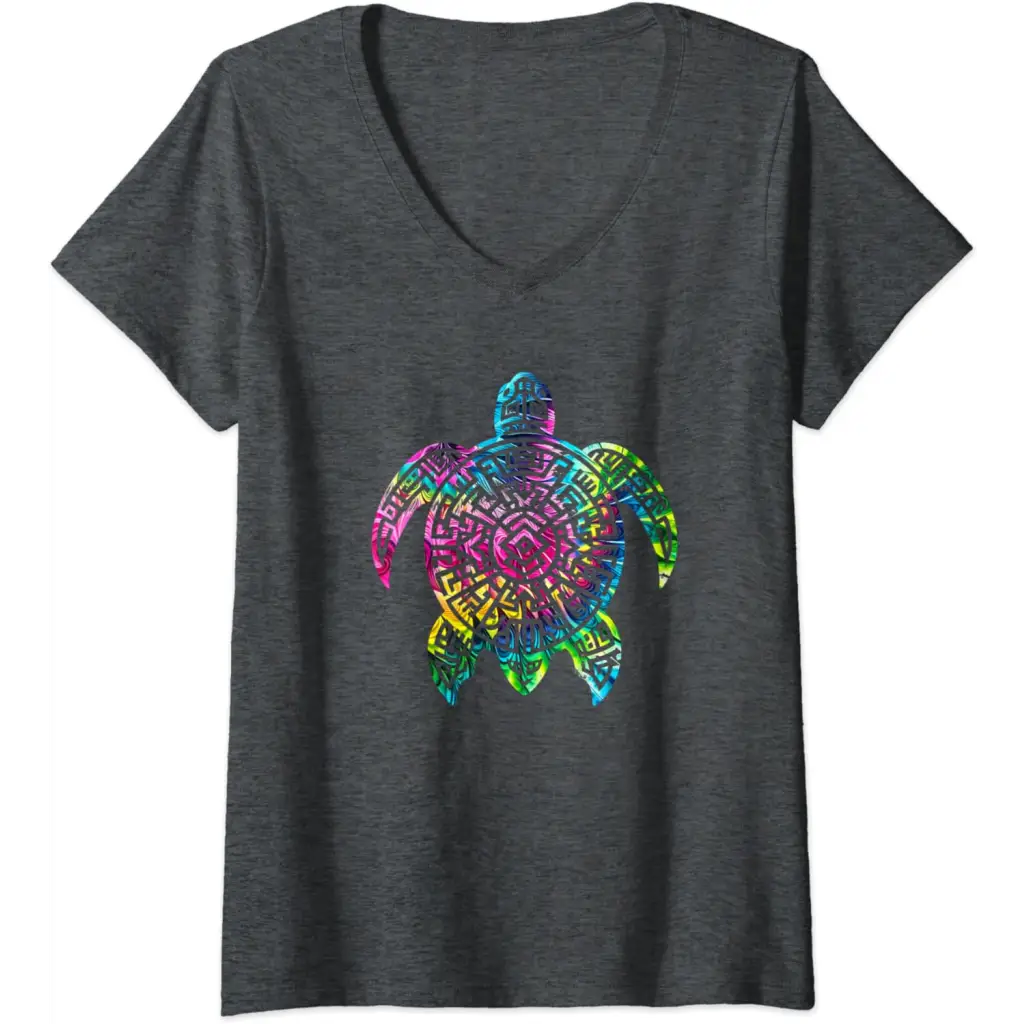 Womens Ocean Odyssey: Tie Dye Tribal Tides Sea Turtle