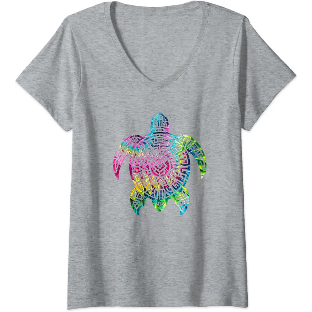 Womens Ocean Odyssey: Tie Dye Tribal Tides Sea Turtle