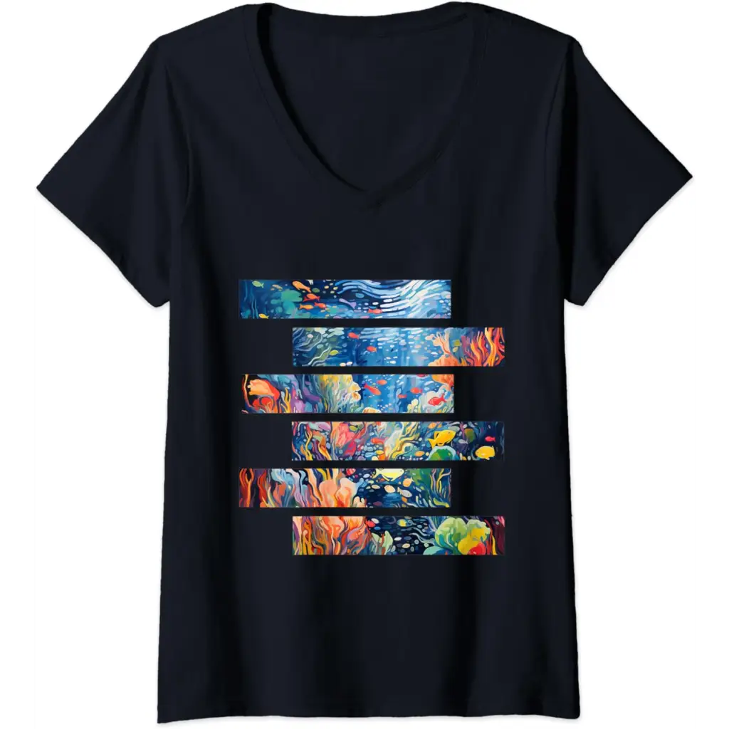 Womens Reef Rhapsody: Colorful Fish and Underwater Sea Life