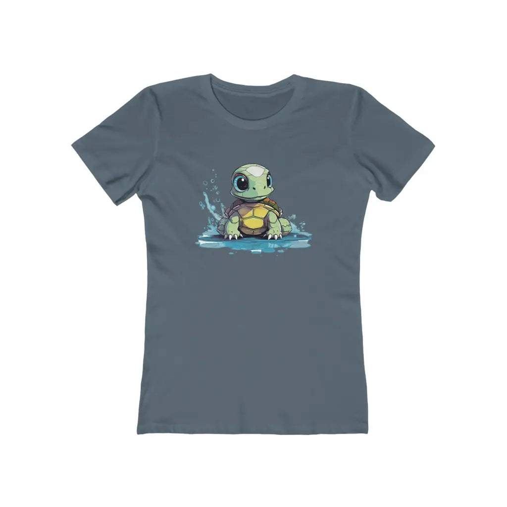 Women’s Sea Turtle Fitted Short Sleeve Tee - Solid Indigo