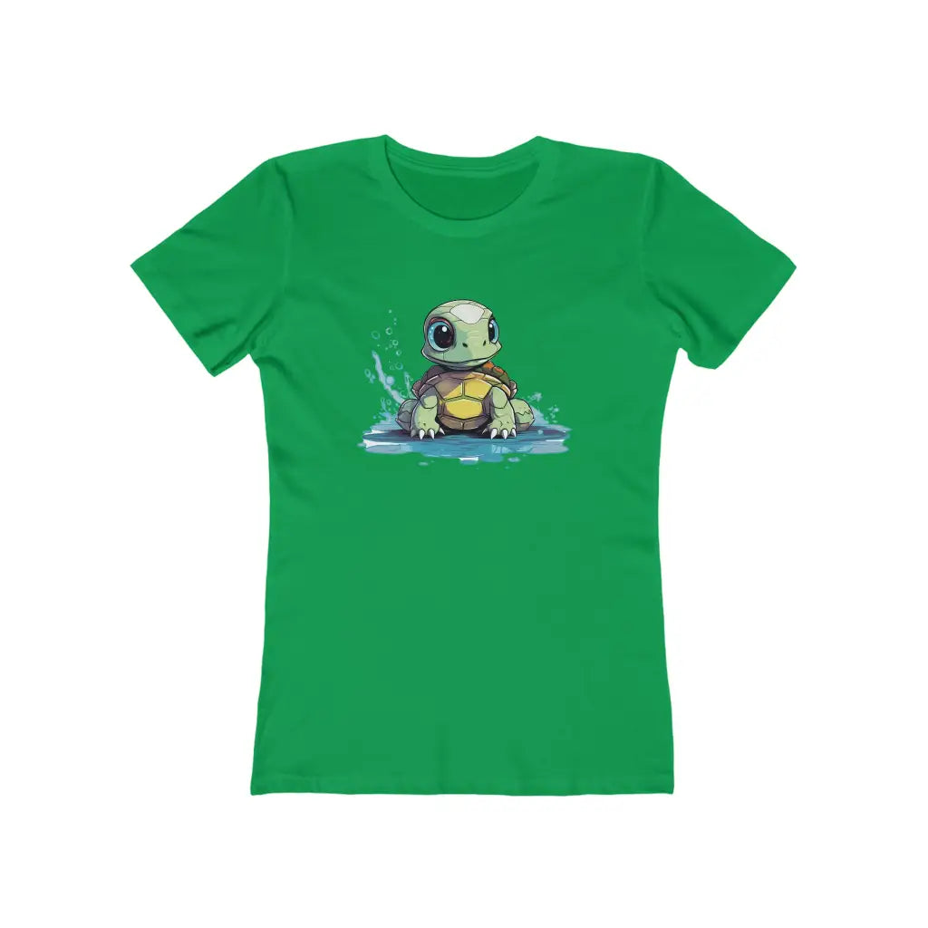 Women’s Sea Turtle Fitted Short Sleeve Tee - Solid Kelly