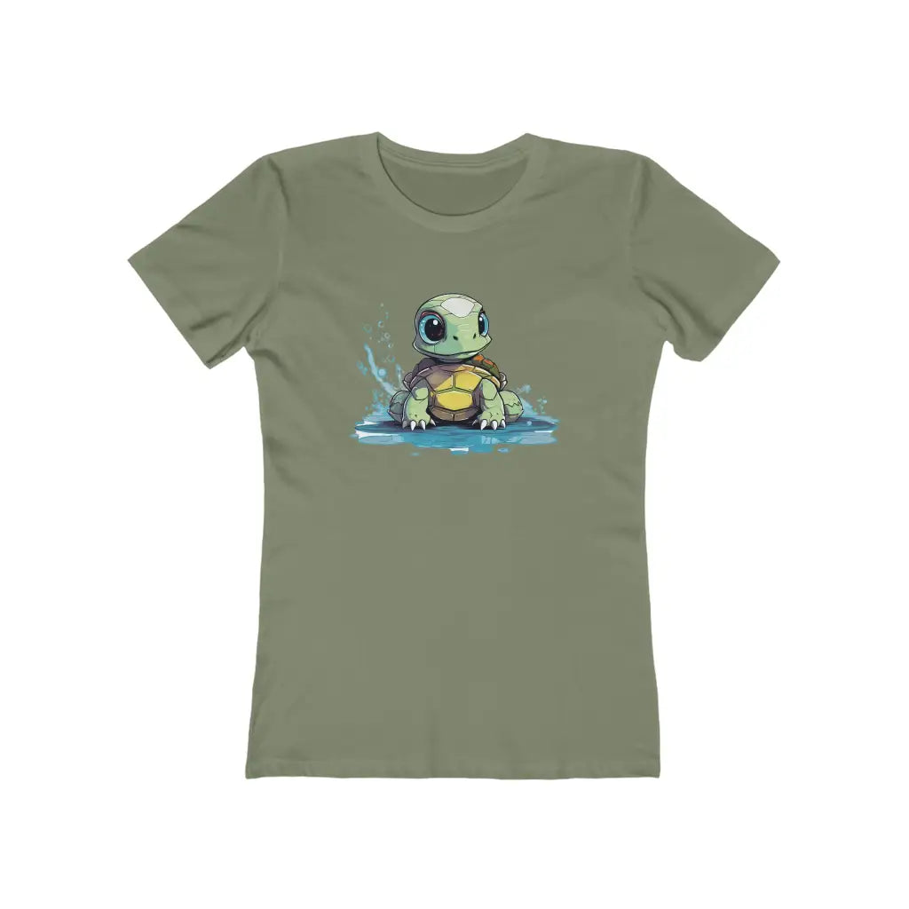 Women’s Sea Turtle Fitted Short Sleeve Tee - Solid Light