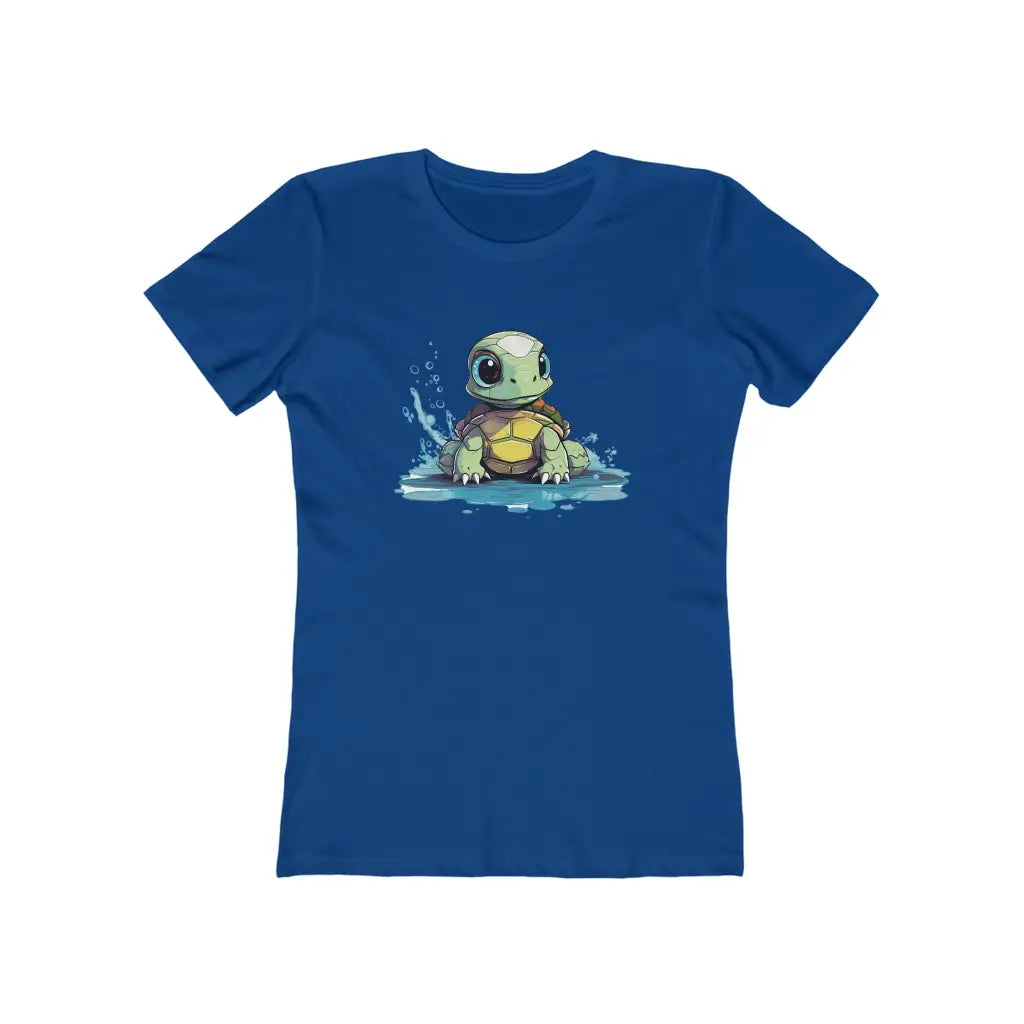 Women’s Sea Turtle Fitted Short Sleeve Tee - Solid Royal