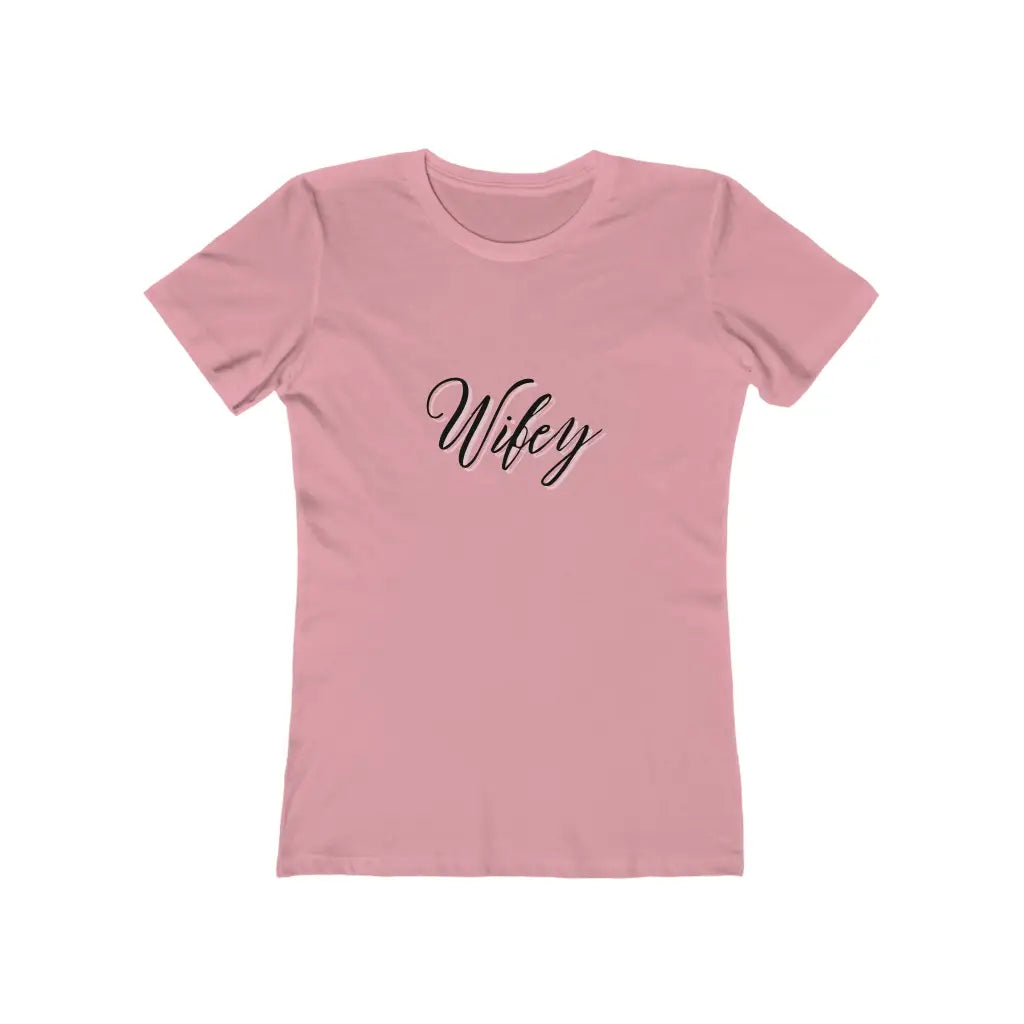 Women’s Wifey Jersey Short Sleeve Tee - Solid Light Pink