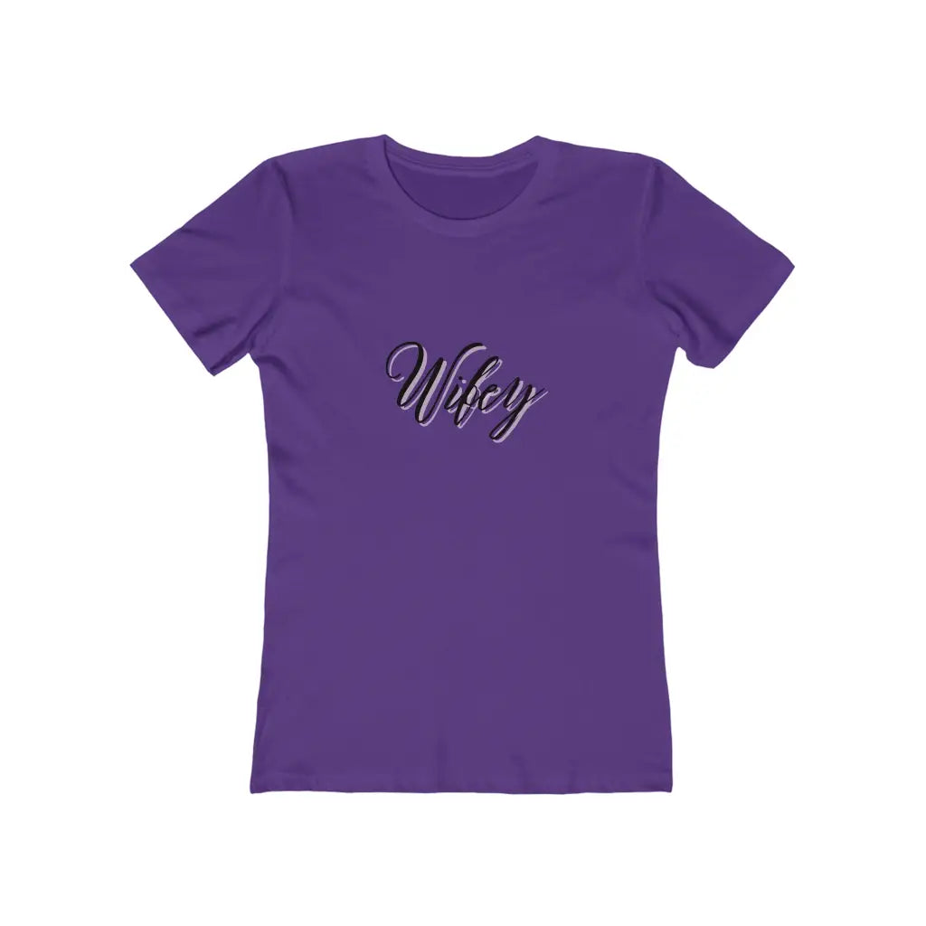 Women’s Wifey Jersey Short Sleeve Tee - Solid Purple Rush