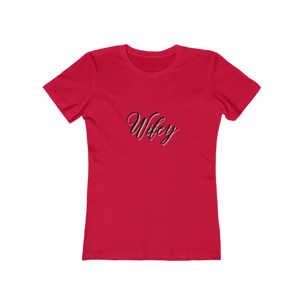 Women’s Wifey Jersey Short Sleeve Tee - Solid Red / S