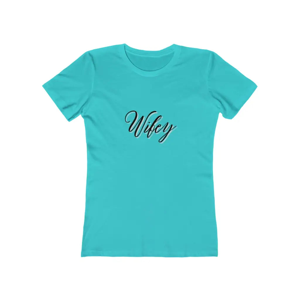 Women’s Wifey Jersey Short Sleeve Tee - Solid Tahiti Blue