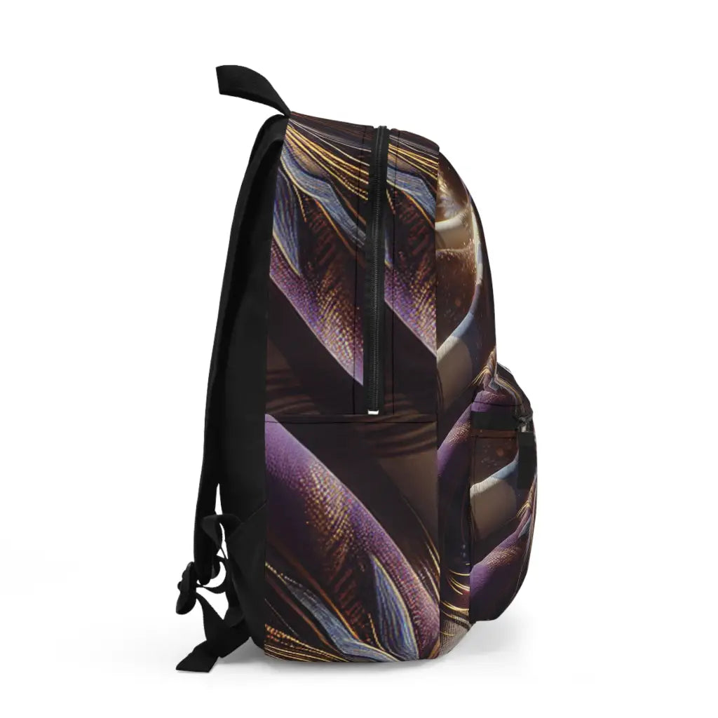 Woven Whirls of Gold and Navy - Backpack - One size - Bags