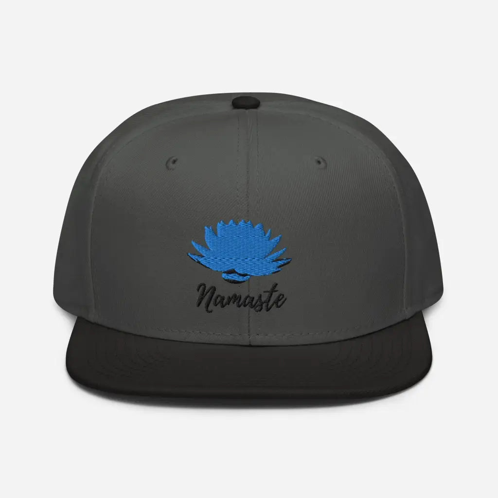 Yoga Namaste Snapback Hat - Black / Charcoal gra