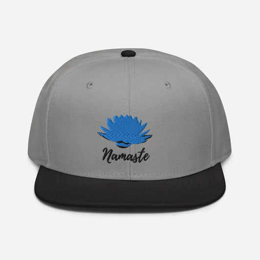 Yoga Namaste Snapback Hat - Black / Gray