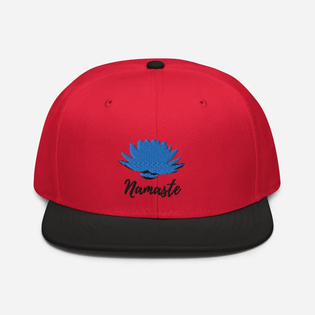 Yoga Namaste Snapback Hat - Black / Red