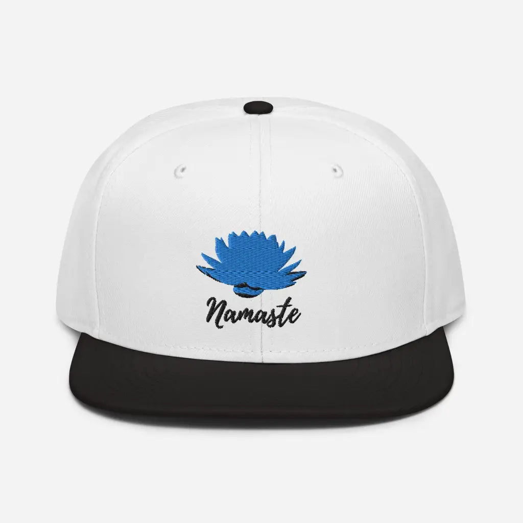 Yoga Namaste Snapback Hat - Black / White / Whit