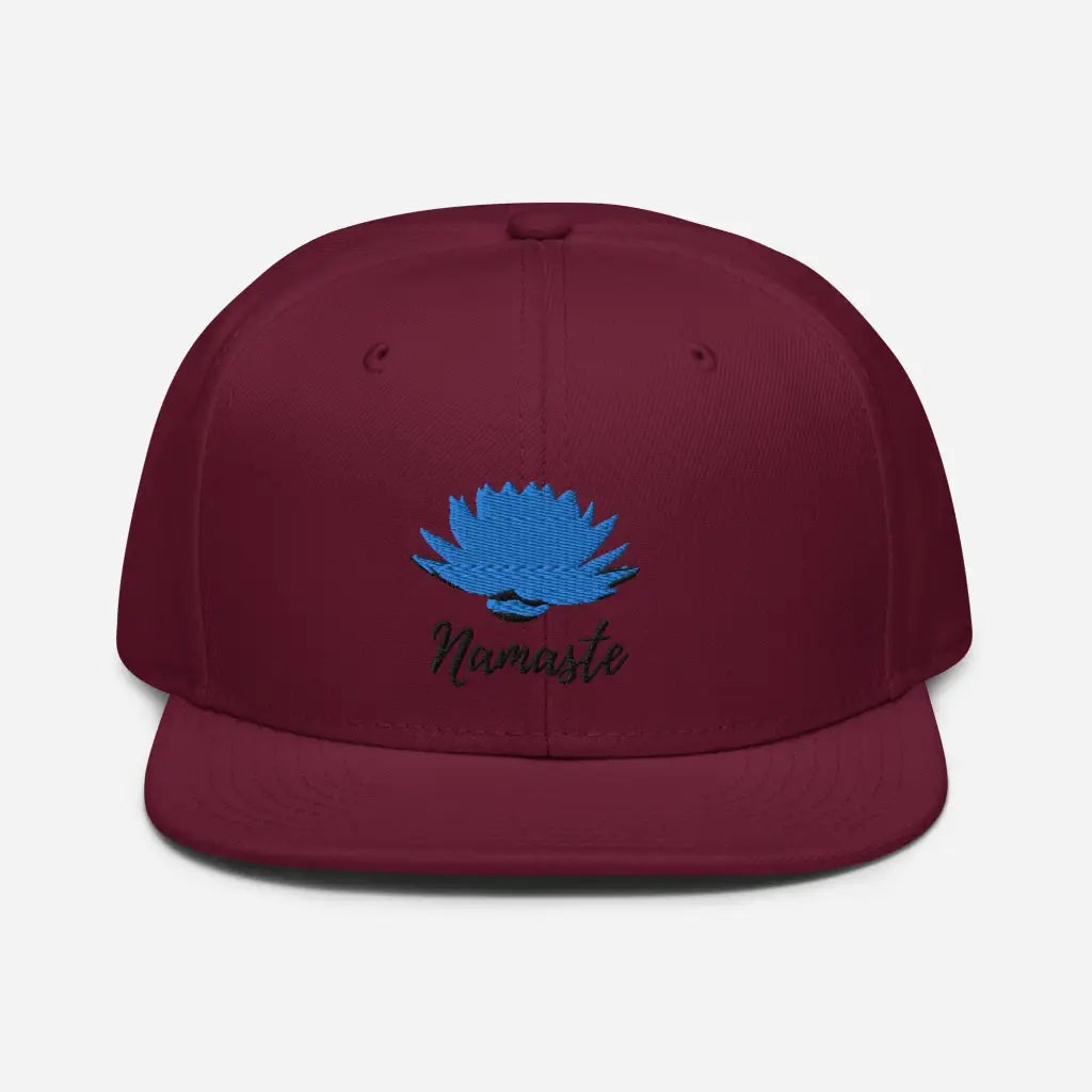 Yoga Namaste Snapback Hat - Burgundy maroon