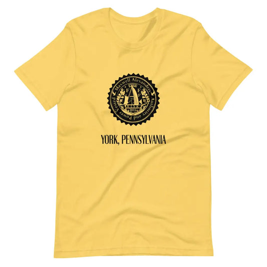 York Pennsylvania sailboat seal t-shirt - Yellow / S